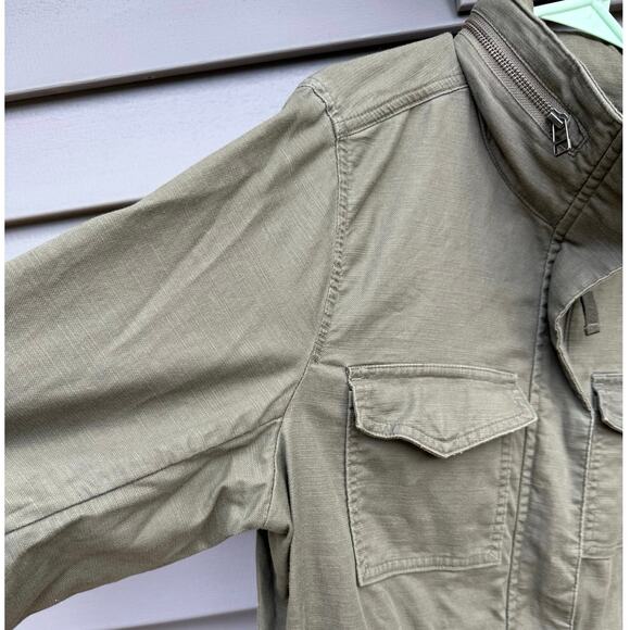 Lands’ End size M Petite Hooded Cargo Utility Jacket - Olive or Army Green - Picture 8 of 16